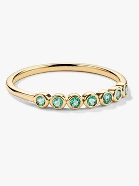 Mejuri Bezel Emerald Half Eternity Band